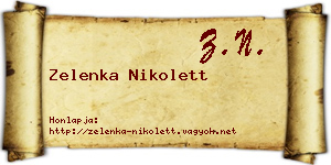 Zelenka Nikolett névjegykártya
